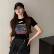 韩风镂空帅气印图上衣